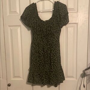 Mi ami Black Peplum Puff Sleeve Mini Dress